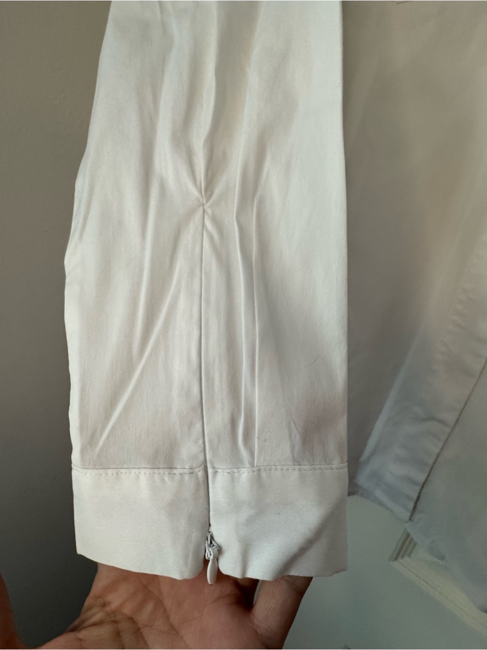 T by Talbots White Women's Zip-Front Shirt with Chest Pockets - Picture 3 of 8